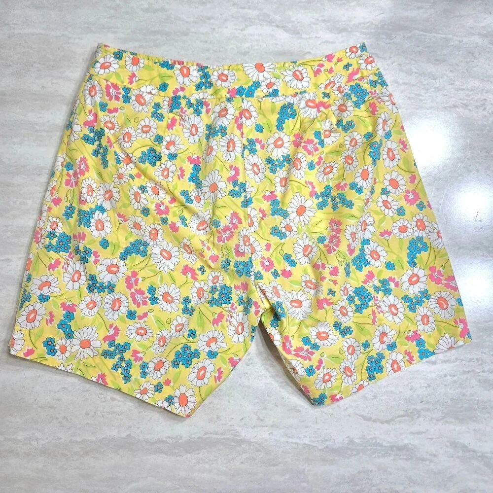 Vintage‎ Harolds Shorts Womens 0 Floral Yellow High Waist Retro Daisy 70s